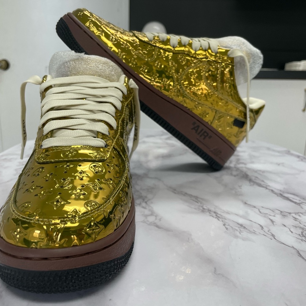 Nike - Louis Vuitton Air Force 1 Low “Virgil Abloh- Metallic Gold” Size 7.5